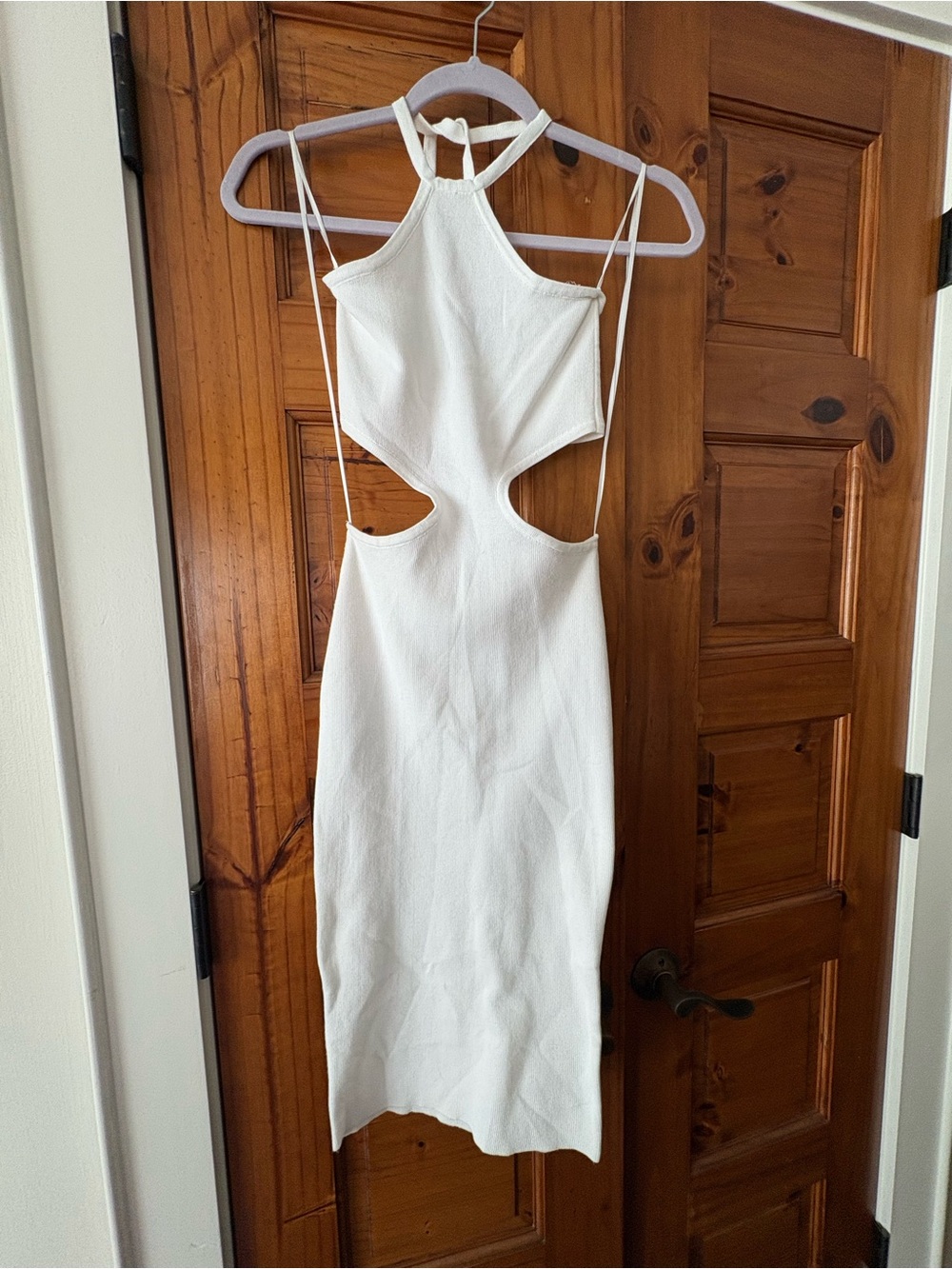 Windsor White Cutout Halter Midi Dress